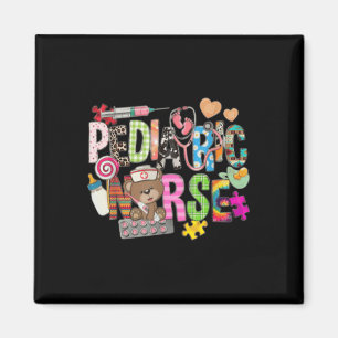 Paediatrics Nurse Cute Colourful Bear Funny Paedia Magnet