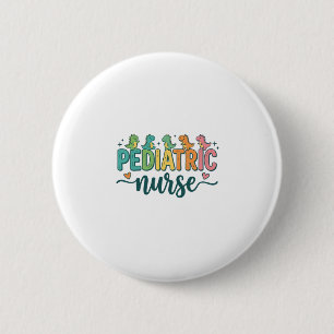 Paediatrics Nurse Dinosaur Vintage Style Shirt Des 6 Cm Round Badge