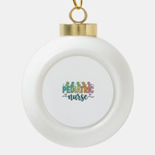 Paediatrics Nurse Dinosaur Vintage Style Shirt Des Ceramic Ball Christmas Ornament