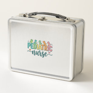 Paediatrics Nurse Dinosaur Vintage Style Shirt Des Metal Lunch Box