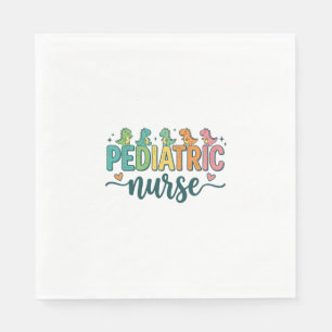 Paediatrics Nurse Dinosaur Vintage Style Shirt Des Napkin