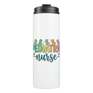 Paediatrics Nurse Dinosaur Vintage Style Shirt Des Thermal Tumbler