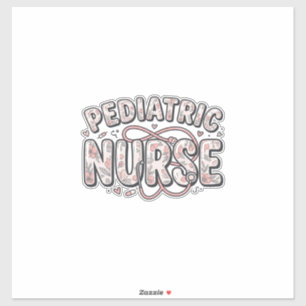 Paediatrics Nurse Floral Vintage Engraving Design_
