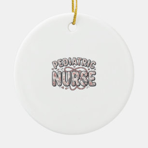 Paediatrics Nurse Floral Vintage Engraving Design_ Ceramic Ornament