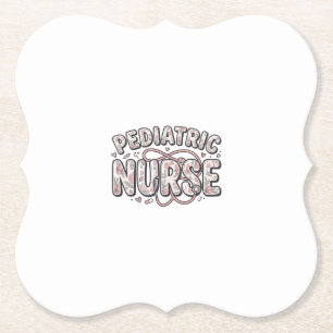 Paediatrics Nurse Floral Vintage Engraving Design_ Paper Coaster