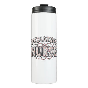 Paediatrics Nurse Floral Vintage Engraving Design_ Thermal Tumbler