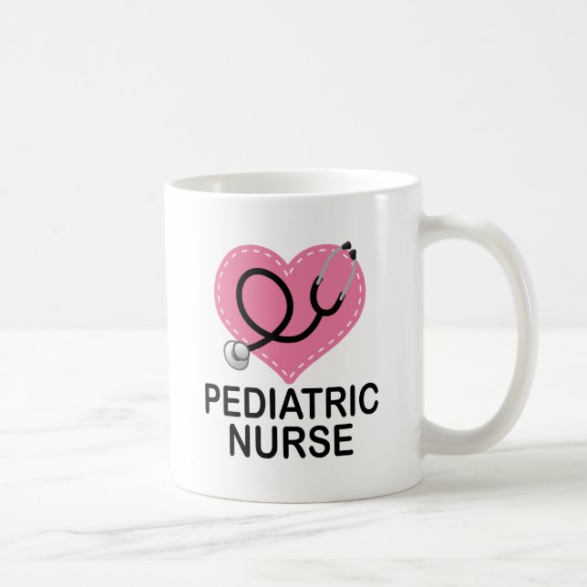 Paediatrics Nurse Heart Stethoscope Coffee Mug (Right)