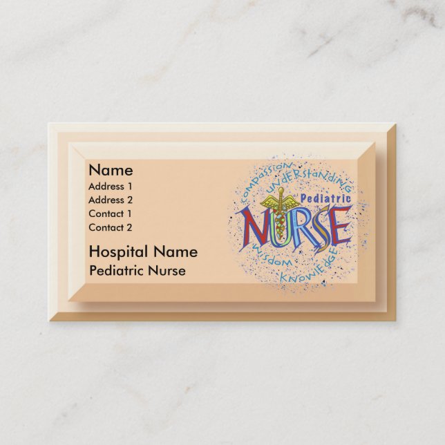 Paediatrics Nurse Motto Business Card (Front)
