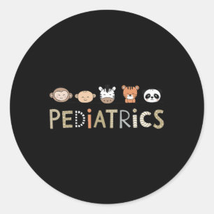 Paediatrics Nurse Paediatrician Peds Cute Animals Classic Round Sticker