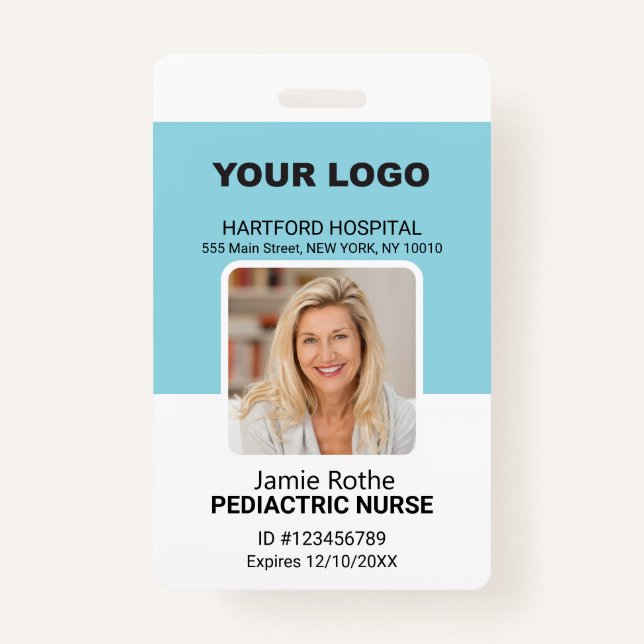 Paediatrics Nurse Photo Logo ID Badge (Front)