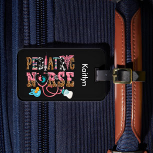Paediatrics Nurse Southwestern Typography Luggage Tag