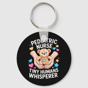 Paediatrics Nurse Tiny Humans Whisperer RN Gift Key Ring