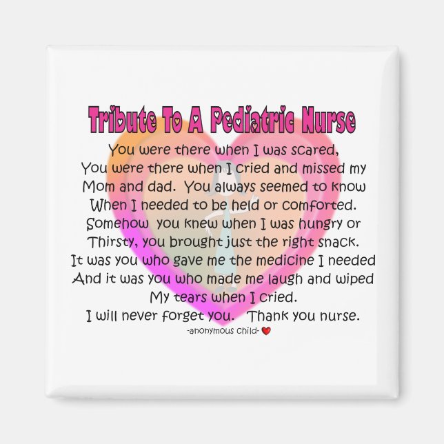 Paediatrics Nurse Tribute  Magnet (Front)