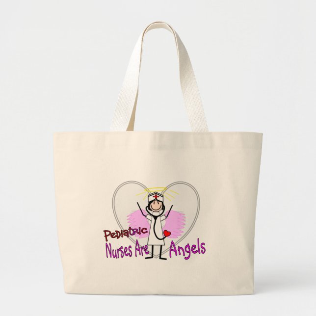 Paediatrics Nurses are Angels Large Tote Bag (Front)