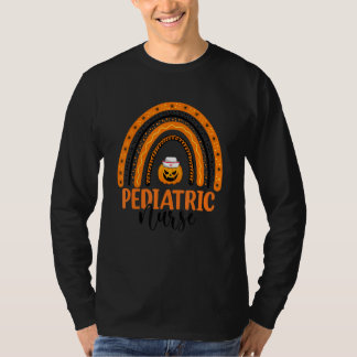 Paediatrics Nursing Halloween Pumpkin Rainbow Pedi T-Shirt
