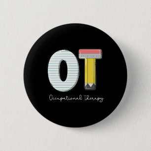 Paediatrics Occupational Therapy Cute Pencil Back 6 Cm Round Badge