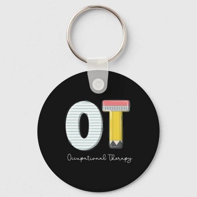 Paediatrics Occupational Therapy Cute Pencil Back  Key Ring (Front)