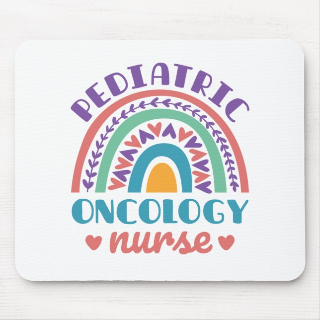 Paediatrics Oncology Nurse Rainbow Mouse Pad (Front)