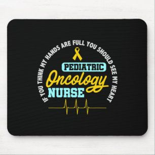 Paediatrics Oncology Nurse Rn Ribbon Ekg Cancer Nu Mouse Pad