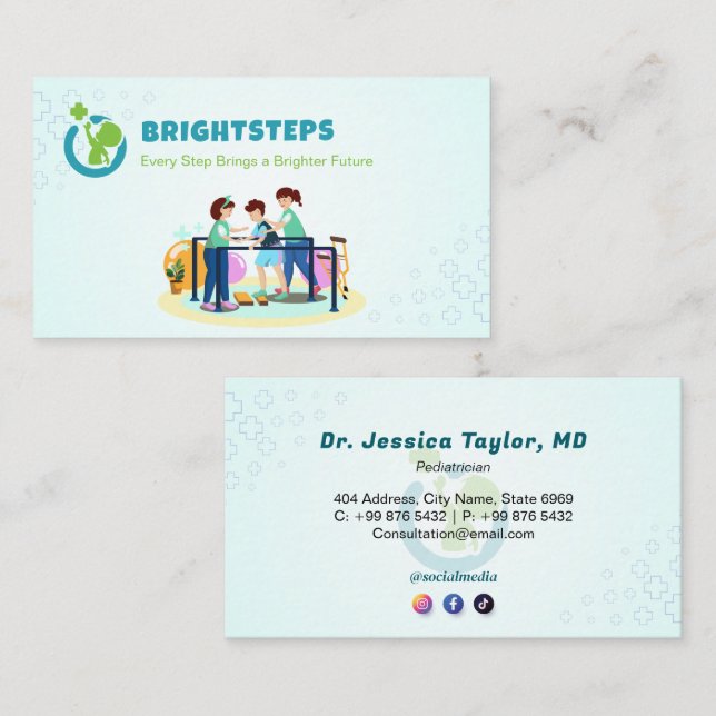 Paediatrics Rehab Business | Blue Medical Card (Front/Back)