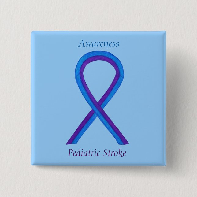 Paediatrics Stroke Awareness Ribbon Custom Pin (Front)