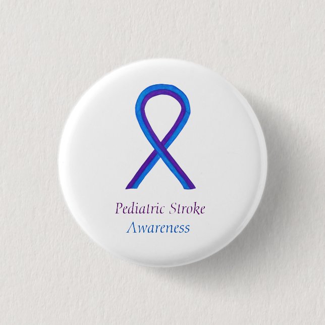 Paediatrics Stroke Awareness Ribbon Custom Pin (Front)