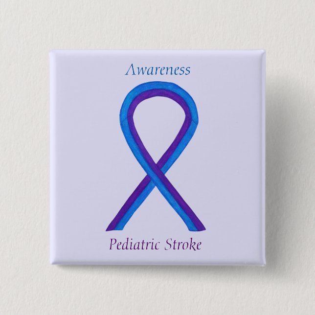 Paediatrics Stroke Awareness Ribbon Custom Pin (Front)
