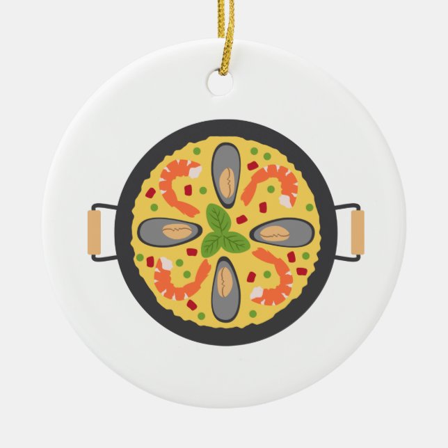 Paella Meal Ceramic Ornament (Front)