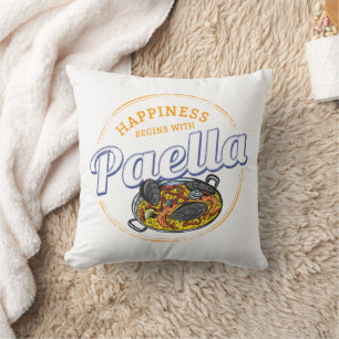 Paella Snack Vintage Spain Paella Pan Souvenir Cushion