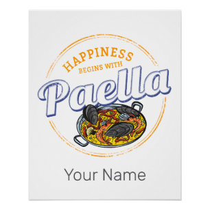 Paella Snack Vintage Spain Paella Pan Souvenir Poster