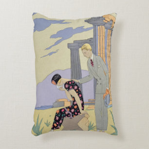 Paestum, 1924 (pochoir print) decorative cushion