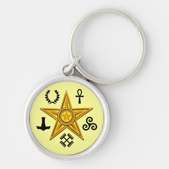Pagan Barnstar Symbol Keychain (Front)