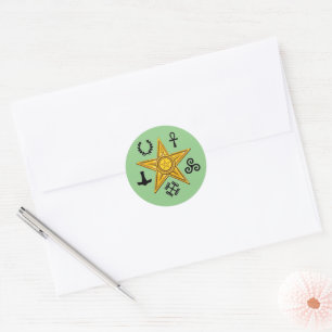 Pagan Barnstar Symbols Classic Round Sticker