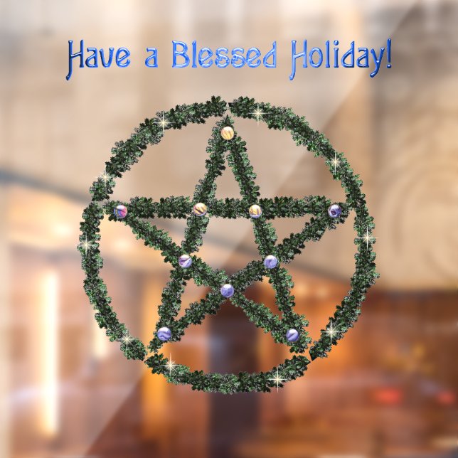 Pagan Blessed Holiday Yule Wreath Pentacle (Sheet 2)