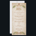 Pagan Celtic Antlers Wedding Menu<br><div class="desc">For your ritual handfasting deep in the forest, these invitations are packed with pagan elegance. The coordinating pieces of this antler wedding invitation suite feature antlers and a celtic knot with draped foliage and runic text on a parchment background. Perfectt for your handfasting ceremony or bohemian forest wedding. Order your...</div>