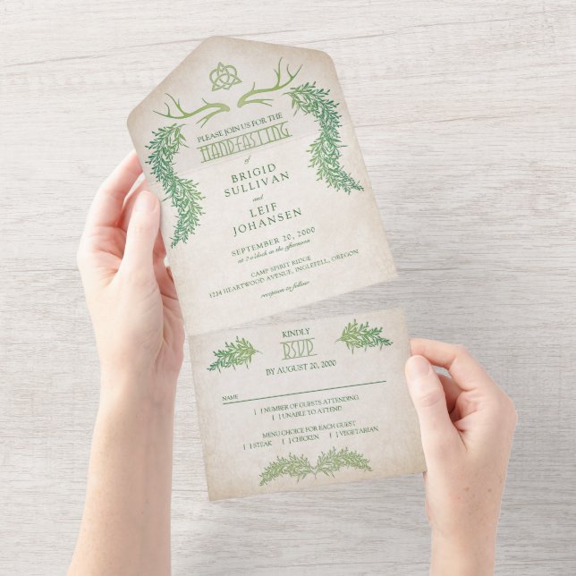 Pagan Handfasting Wedding All In One Invitation (Tearaway)
