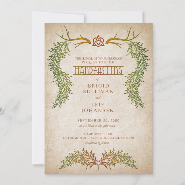 Pagan Handfasting Wedding Invitation (Front)