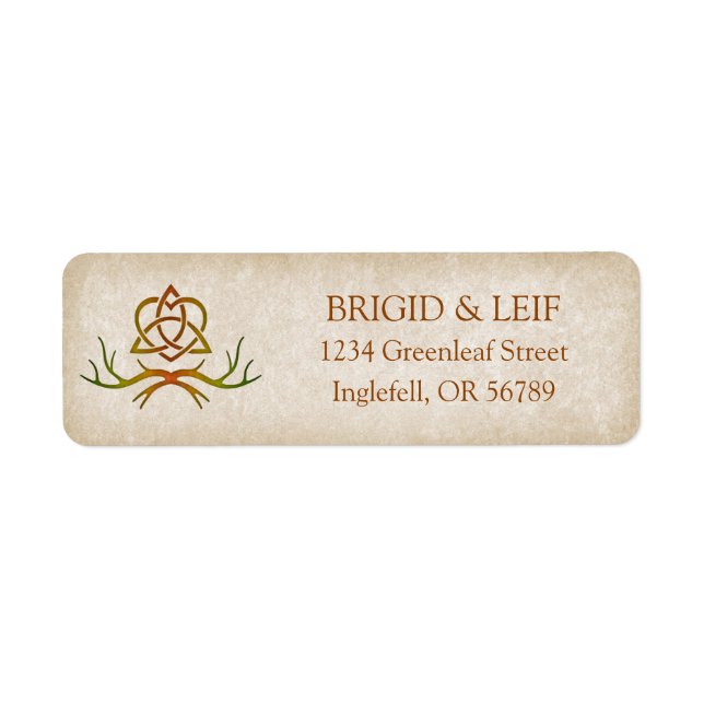 Pagan Handfasting Wedding Return Address Label (Front)