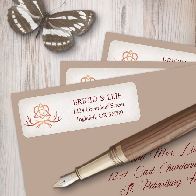 Pagan Handfasting Wedding Return Address Label (Creator Uploaded)