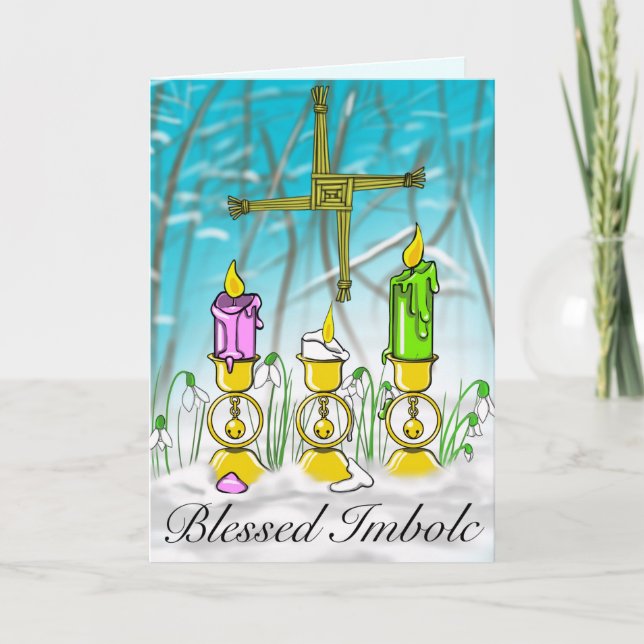 Pagan Imbolc Folded Greeting Card (Front)
