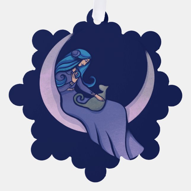 Pagan moon Goddess MoonChild  Tree Decoration Card (Front)