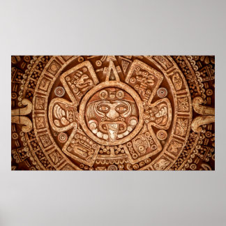 Pagan ornament of a tribe Maya texture Poster