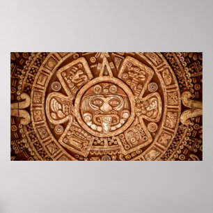 Pagan ornament of a tribe Maya texture Poster