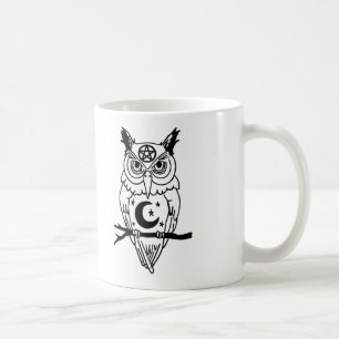 Pagan Owl with Pentacle and Moon Coffee Mug