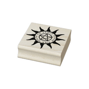 pagan pentagram art stamp