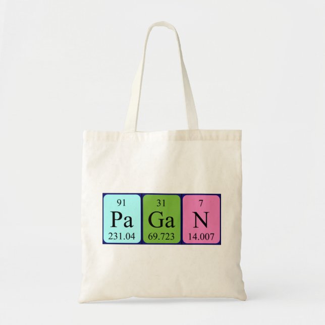 Pagan periodic table name tote bag (Front)