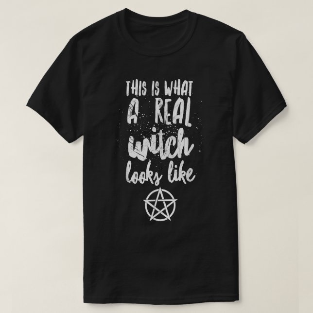 Pagan Supplies Wicca Clothing Real Witch Halloween T-Shirt (Design Front)