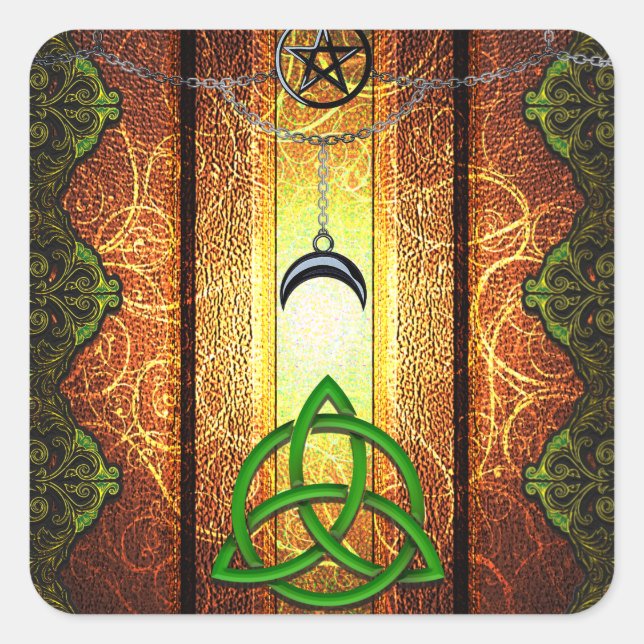 Pagan Tome Dark Magic Spells Wiccan & Witchcraft 1 Square Sticker (Front)