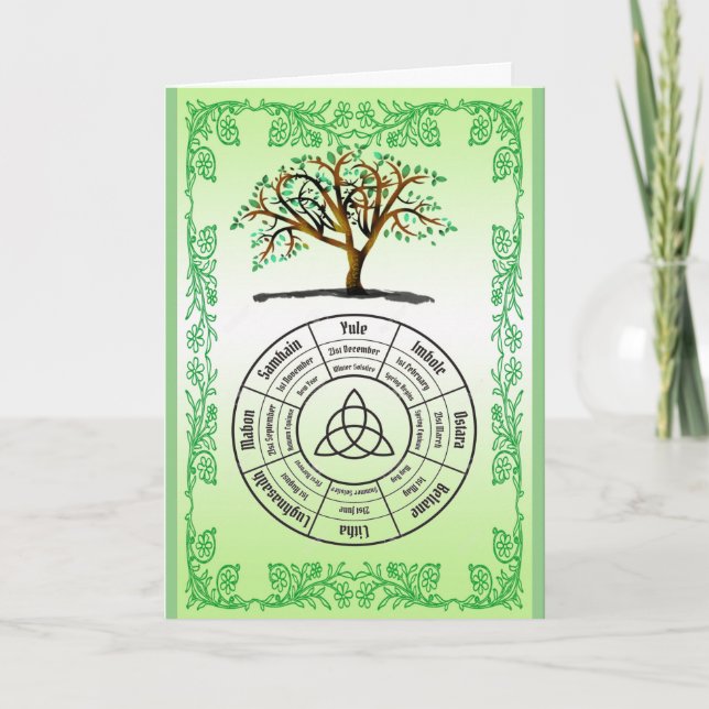 Pagan Wheel of the Year festivals Card (Front)