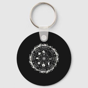 Pagan Wheel Of The Year Witch Wicca Happy Ostara Key Ring